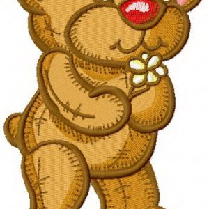 Old style teddy bear embroidery design