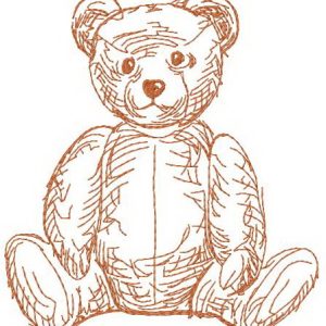 Old bear toy 3 embroidery design