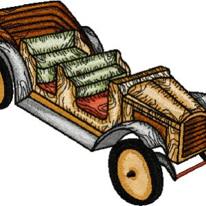Wooden Car embroidery design
