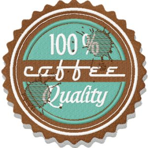 Coffee Label with spots embroidery design