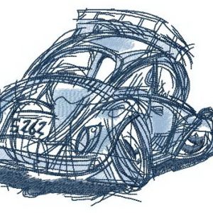 Old Volkswagen Beetle embroidery design