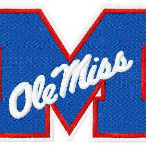 Ole Miss Rebels logo embroidery design