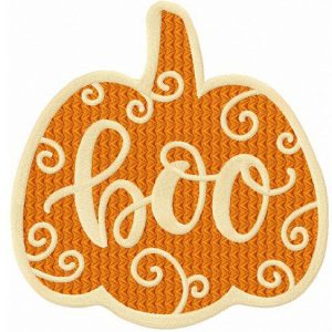 Orange BOO pumpkin embroidery design
