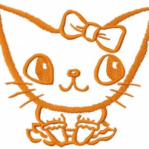 Orange cat embroidery design