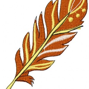 Orange feather 2 embroidery design