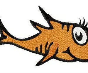 Orange fish Dr. Seuss embroidery design