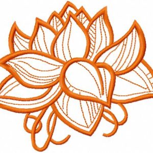 Orange flower embroidery design