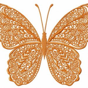 Orange lace butterfly embroidery design
