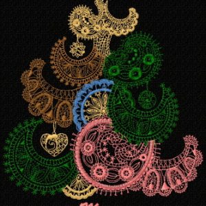 Original Christmas tree embroidery design