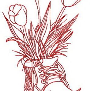 Original composition with tulips embroidery design
