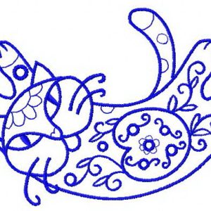 Ornamental cat 2 embroidery design