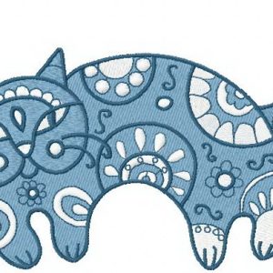 Ornamental cat 3 embroidery design