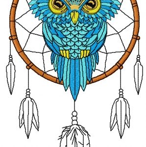 Owl dreamcatcher 3 embroidery design
