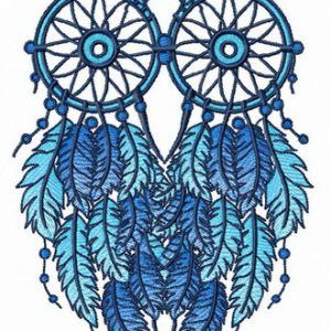 Owl dreamcatcher embroidery design
