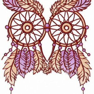 Owl eyes embroidery design