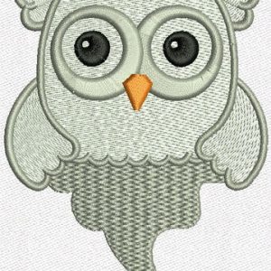 Owl ghost embroidery design