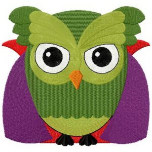 Owl in cloak embroidery design