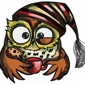 Owl in the morning 5 embroidery design