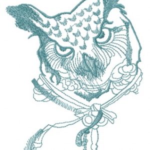 Owl key keeper one color embroidery design