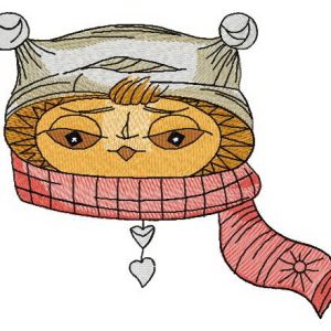 Owl skiing 3 embroidery design