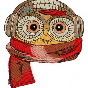 Owl the pilot 2 embroidery design