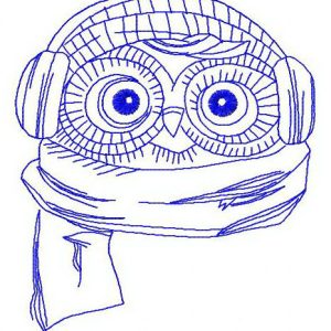 Owl the pilot 3 embroidery design