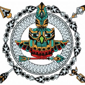 Owl totem 2 embroidery design