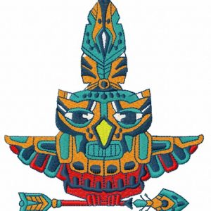 Owl totem 3 embroidery design