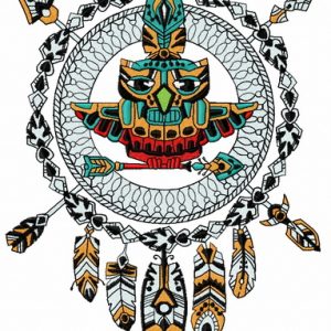 Owl totem embroidery design