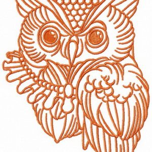 Owl with collar embroidery design