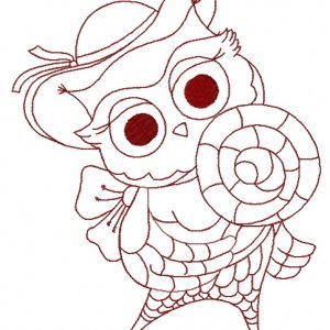 Owl with lollipop 5 embroidery design