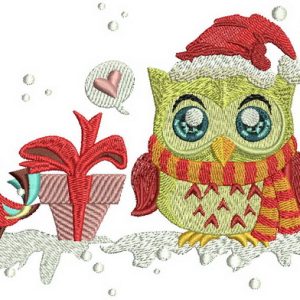 Owl's gift  embroidery design