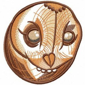 Owl's head embroidery design
