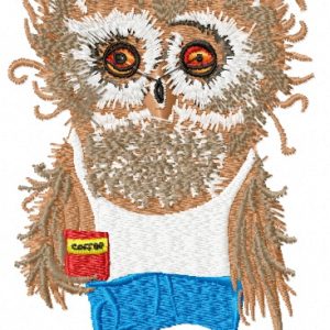 Owl's morning embroidery design