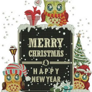 Owl's poster embroidery design