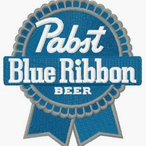 Pabst Blue Ribbon logo embroidery design