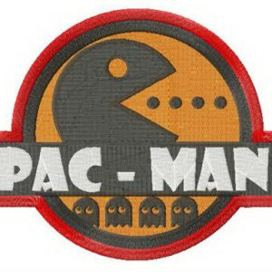 Pac-Man badge embroidery design