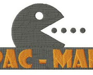 Pac-Man logo embroidery design