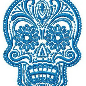 Painted scull embroidery design