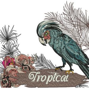 Palm cockatoo embroidery design