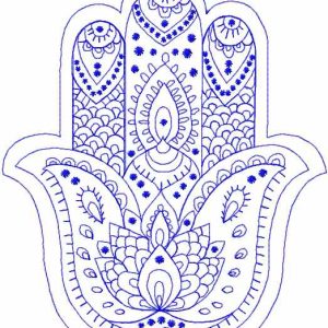 Palm Hamsa embroidery design