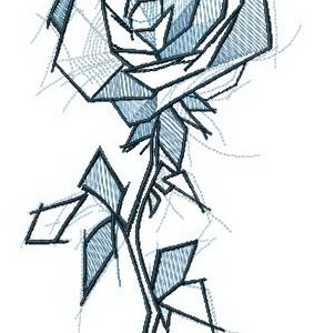 Paper rose embroidery design