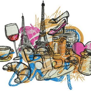Paris 2 embroidery design