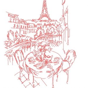 Paris France 2 embroidery design