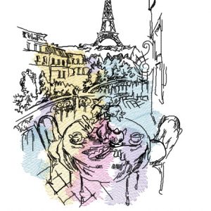 Paris France 3 embroidery design