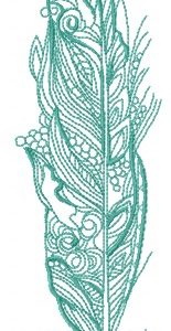 Parrot feather one color embroidery design
