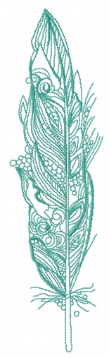 Parrot feather one color embroidery design