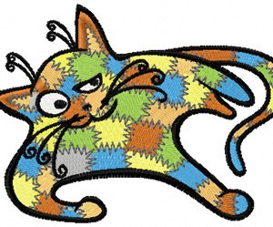 Patches Cat game embroidery design