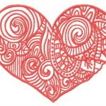 Patchwork heart embroidery design