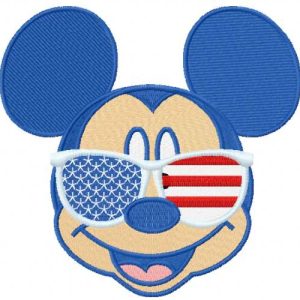 Patriotic Mickey Mouse sunglasses embroidery design